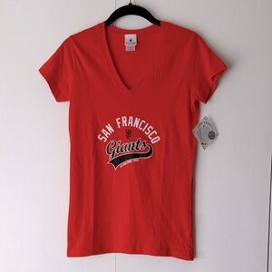 Soft As A Grape Women’s San Francisco Giants Orange V-Neck T-Shirt Sz S- NWT